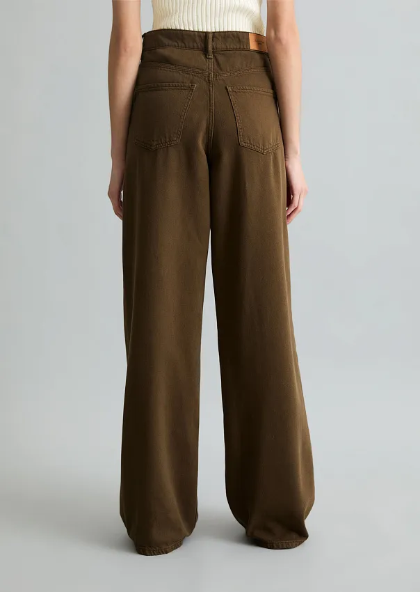 Джинсы широкие из смесового хлопка