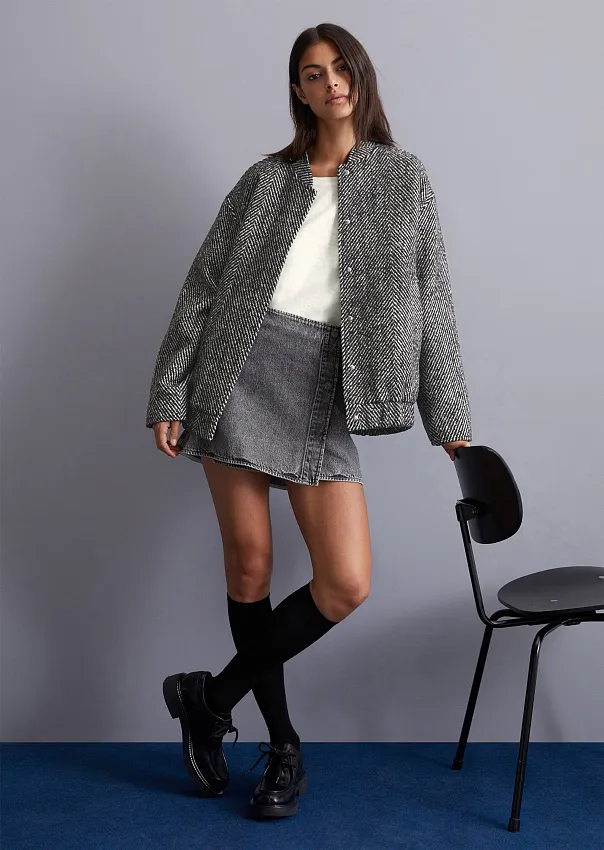 Бомбер из смесовой шерсти