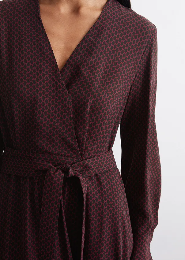 Платье на запах из купро-вискозы