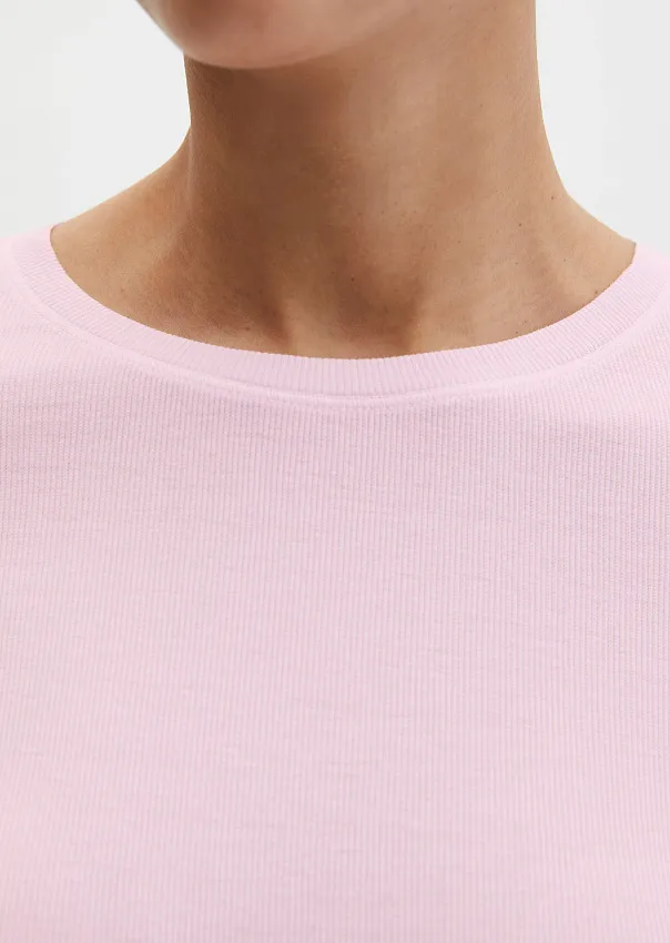 Лонгслив из джерси в рубчик