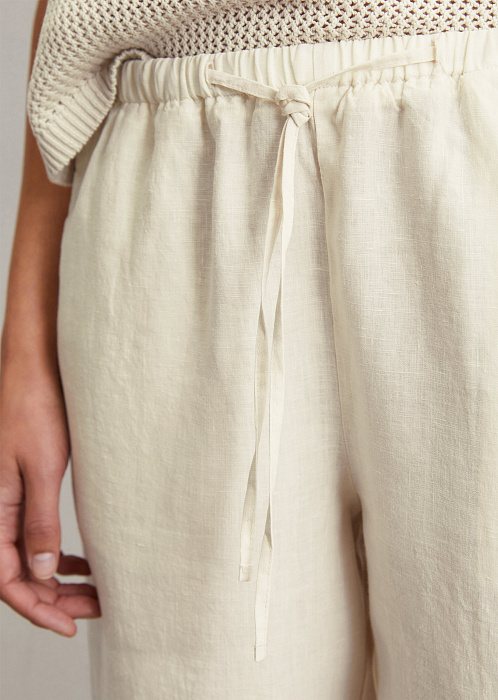 Брюки прямые из чистого льна