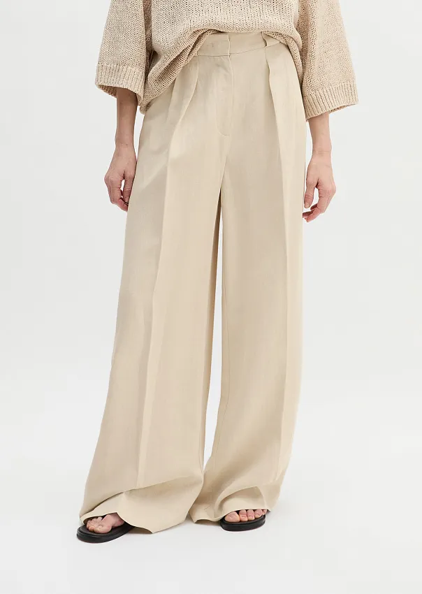 Брюки из вискозы и льна