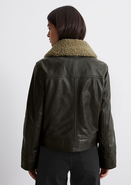 Куртка-авиатор из натуральной кожи