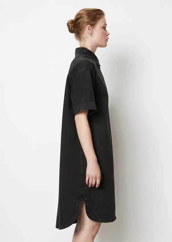 Джинсовое платье-рубашка из смесового хлопка
