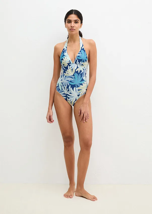 Купальник слитный с цветочным принтом
