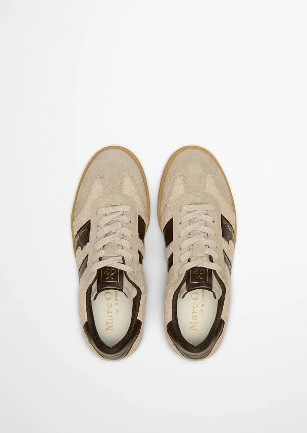 Кроссовки из кожи с плюшевыми вставками Marc o'Polo - фото 4