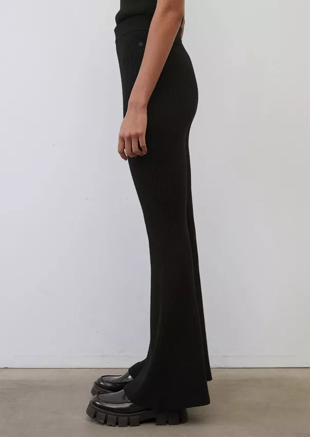 Трикотажные расклешённые брюки в рубчик Marc o'Polo - фото 5