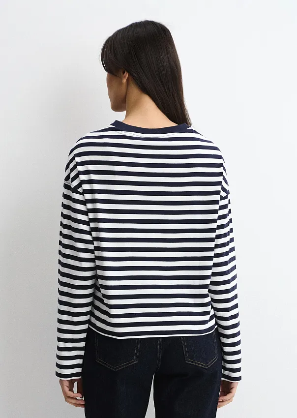 Лонгслив в полоску из органического хлопка 
