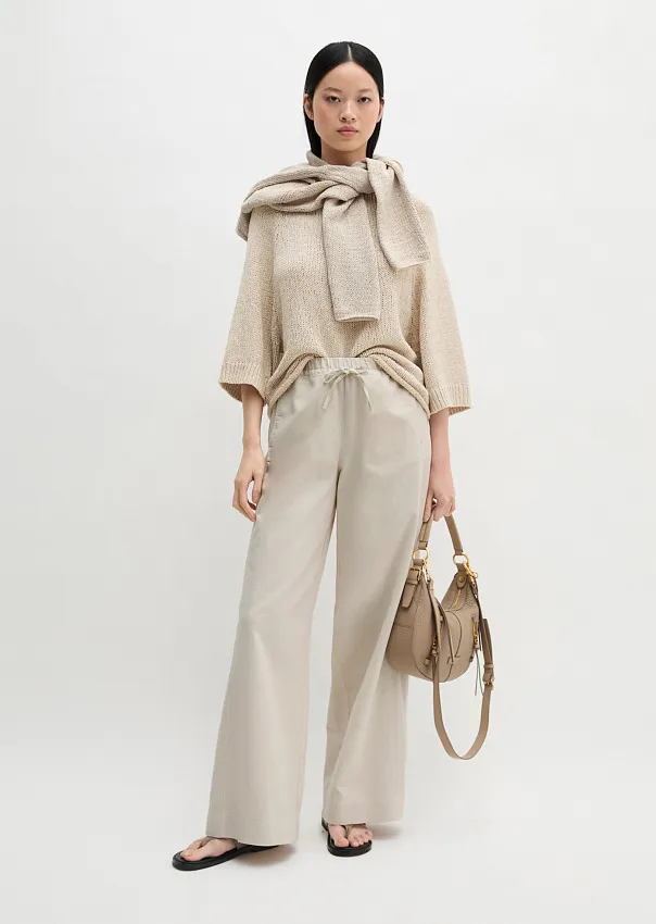 Брюки из хлопка, лиоцелла и льна