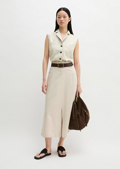 Жилет из хлопка, лиоцелла и льна