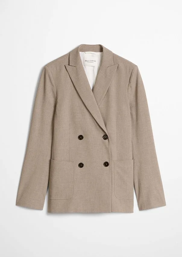 Пиджак двубортный из тонкой шерсти
