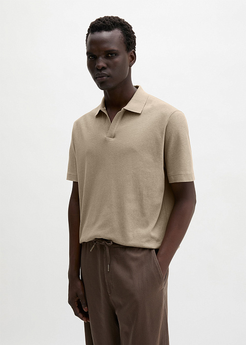 Поло из хлопка и льна
