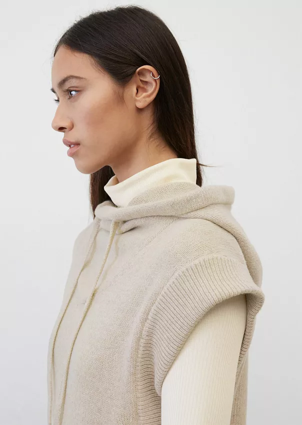 Жилет с капюшоном из шерсти и хлопка Marc o'Polo - фото 4