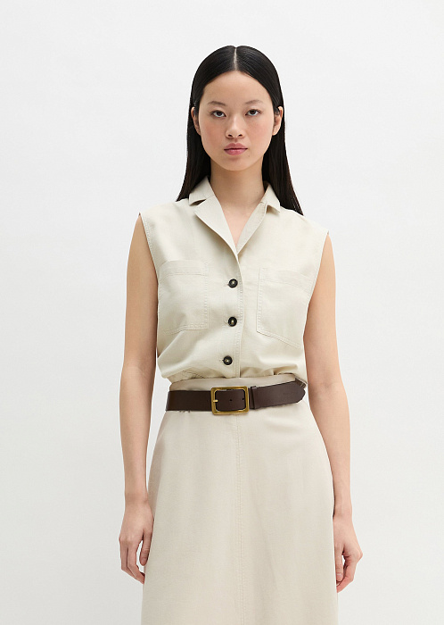 Жилет из хлопка, лиоцелла и льна