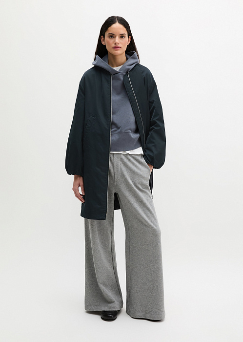 Пальто из глянцевого твила
