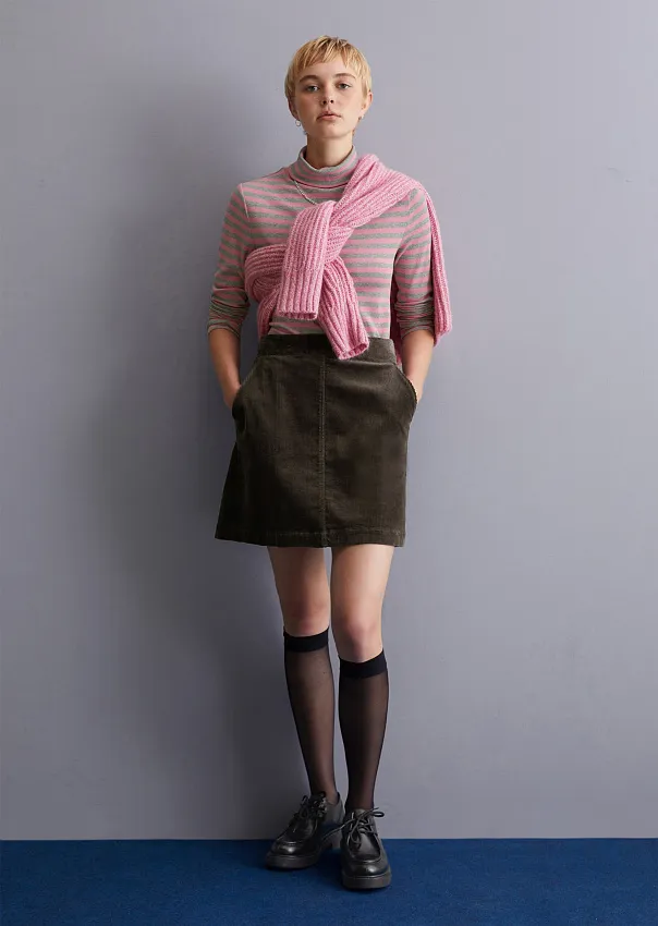 Вельветовая мини-юбка из смесового хлопка