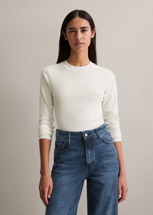 Лонгслив из джерси в рубчик