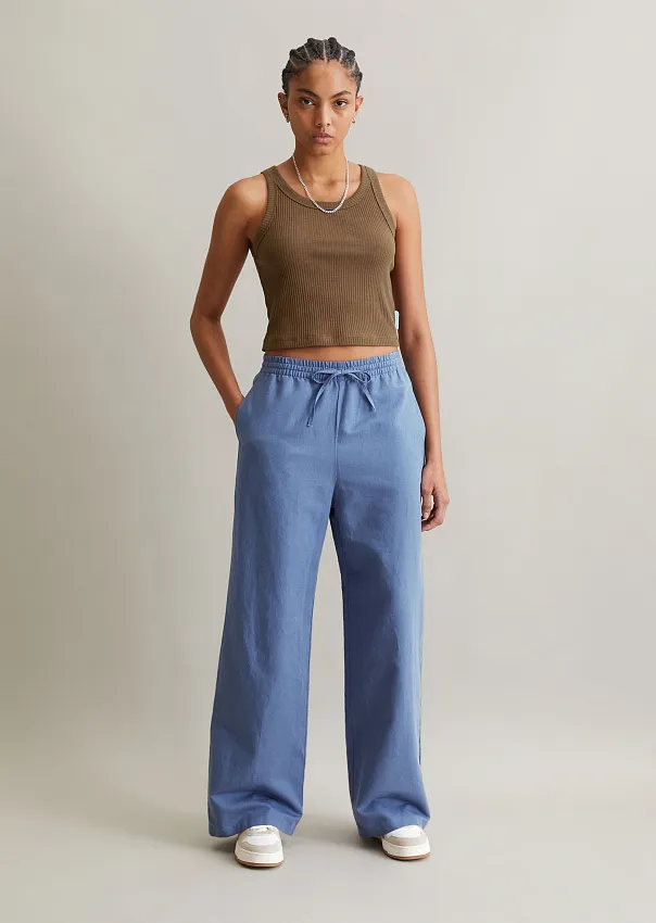 Брюки широкие изо льна и органического хлопка Marc o'Polo - фото 1