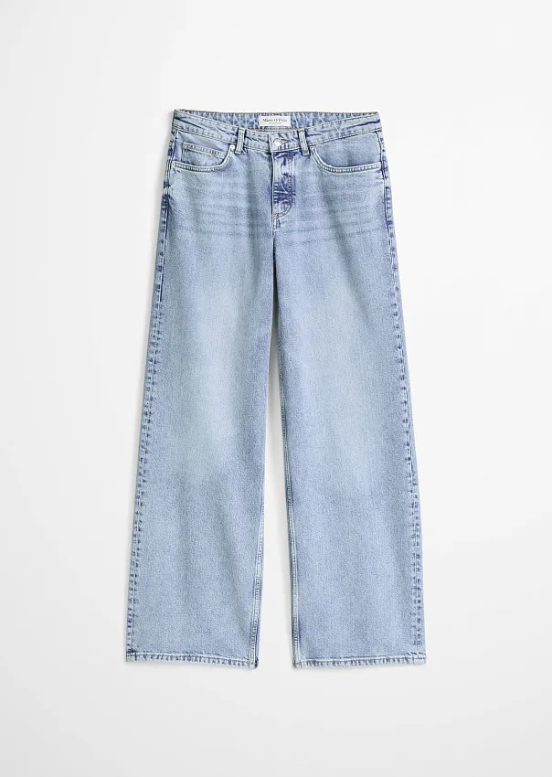 Джинсы широкие из смесового хлопка