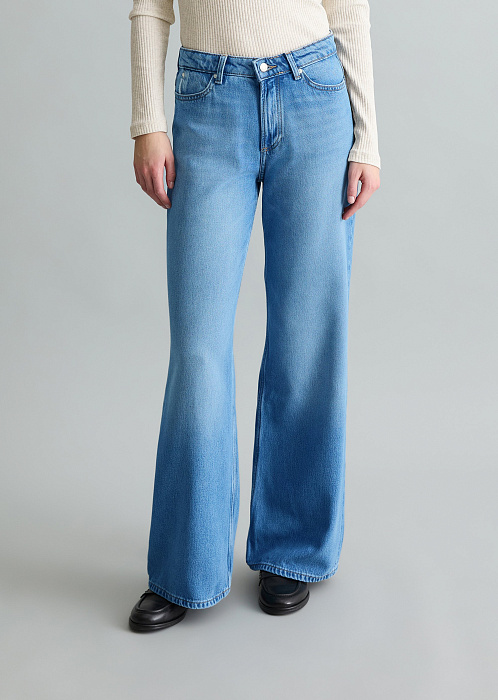 Джинсы клеш из лиоцелла и хлопка