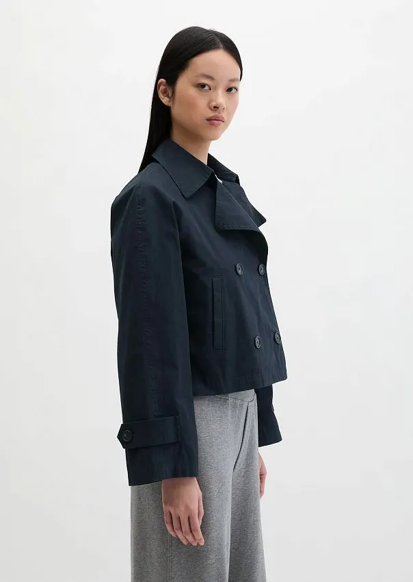 Тренч укороченный из хлопкового твила