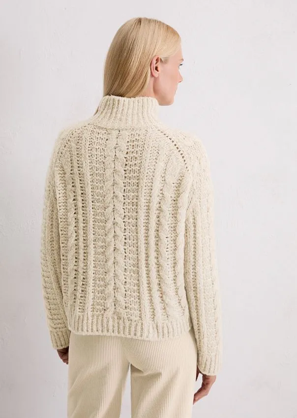 Мягкий свитер в косичку из смеси альпаки, хлопка и мериносовой шерсти Marc o'Polo - фото 2