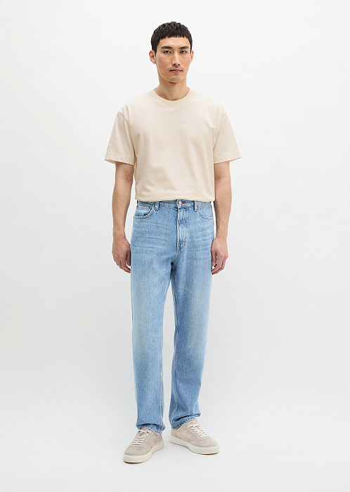 Джинсы прямые из лиоцелла, льна и хлопка
