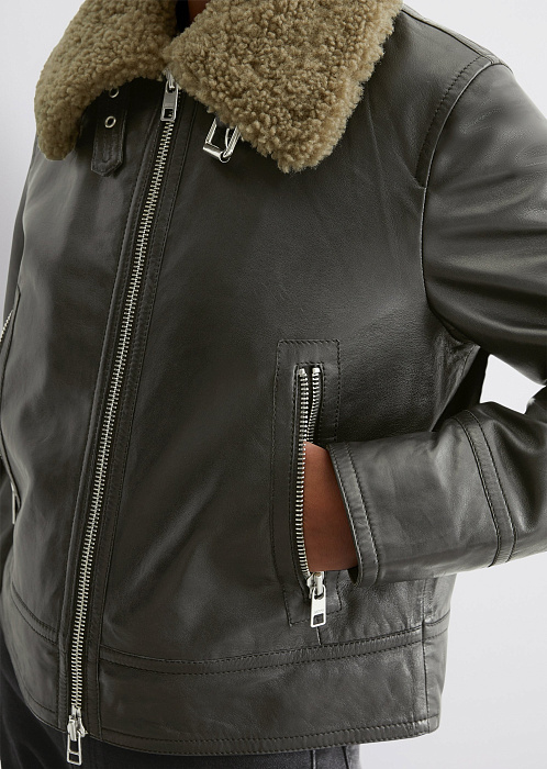 Куртка-авиатор из натуральной кожи
