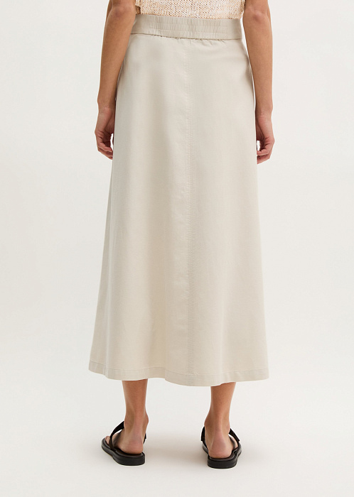 Юбка-миди из хлопка, лиоцелла и льна