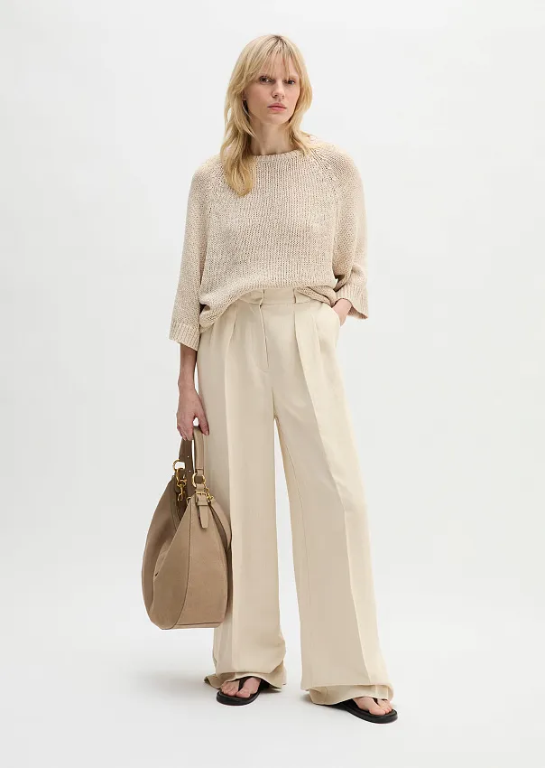 Брюки из вискозы и льна