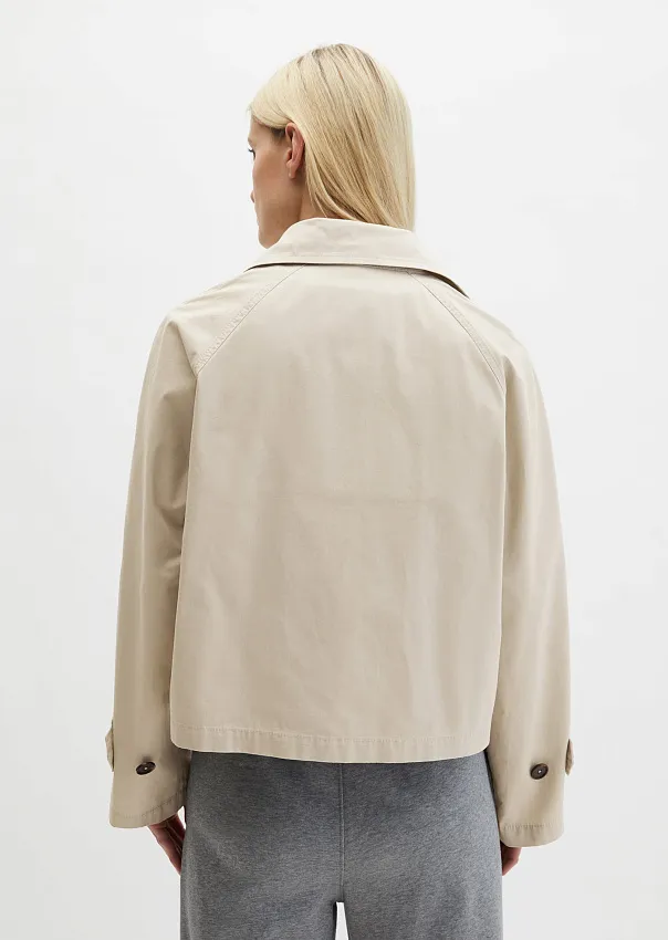 Тренч укороченный из хлопкового твила