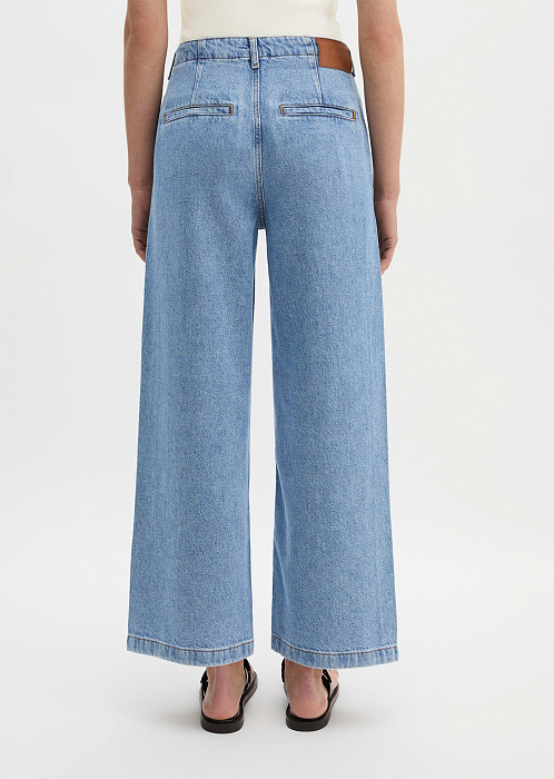 Джинсы широкие из лиоцелла, льна и хлопка
