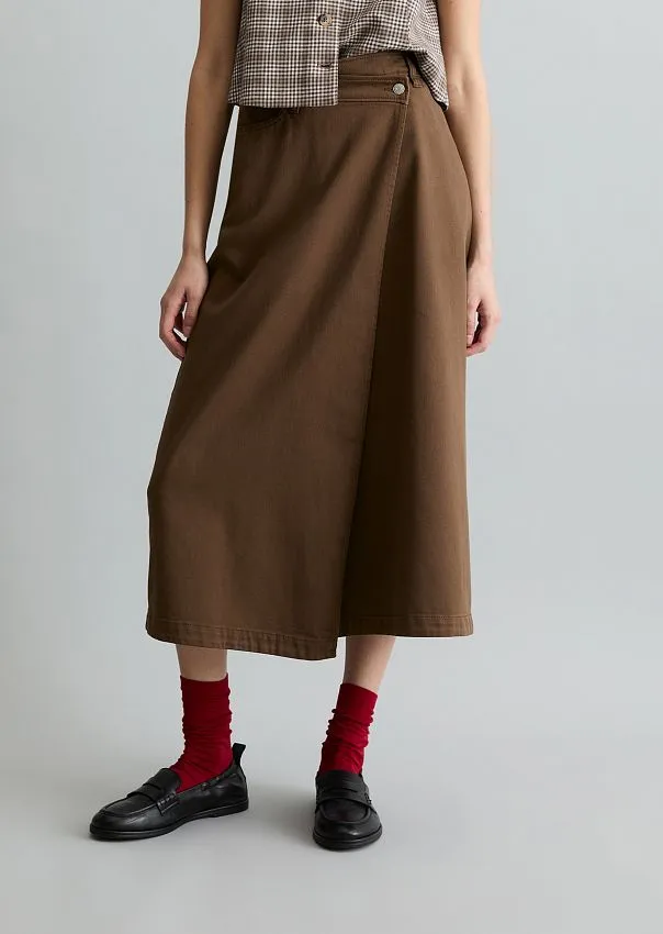 Юбка-миди из смесового хлопка

