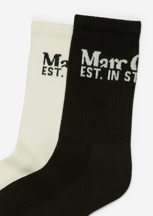 Высокие носки в рубчик с логотипом