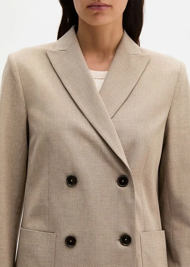 Пиджак двубортный из тонкой шерсти
