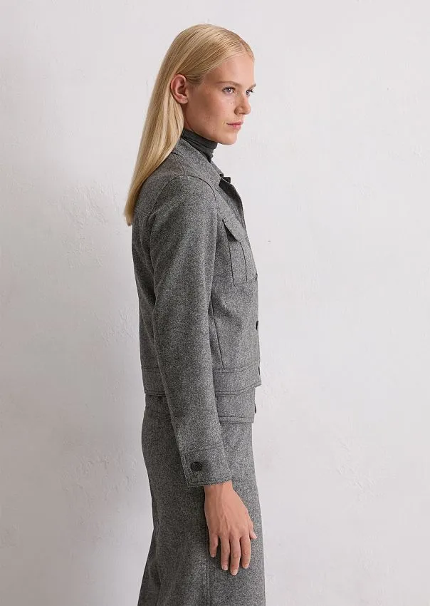 Твидовая верхняя рубашка из смесовой шерсти Marc o'Polo - фото 5