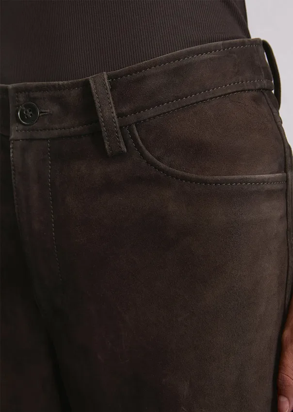 Прямые брюки из натуральной замши Marc o'Polo - фото 4