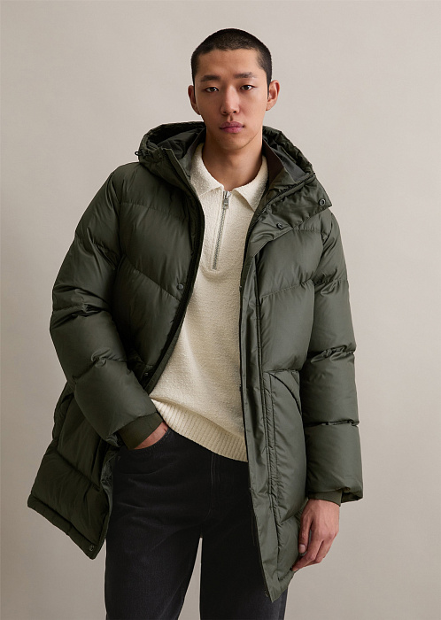 Пуховик стеганый с капюшоном