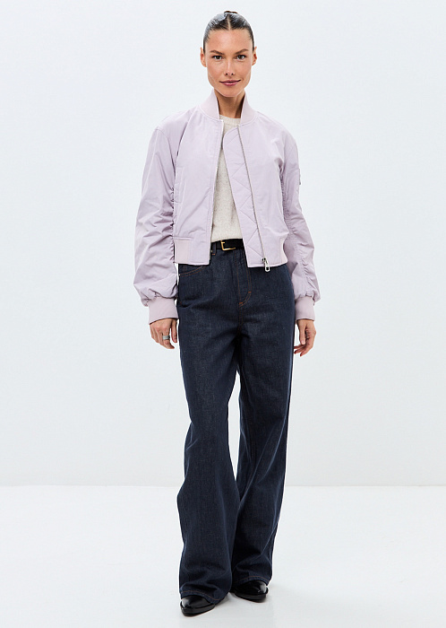 Бомбер прямого кроя