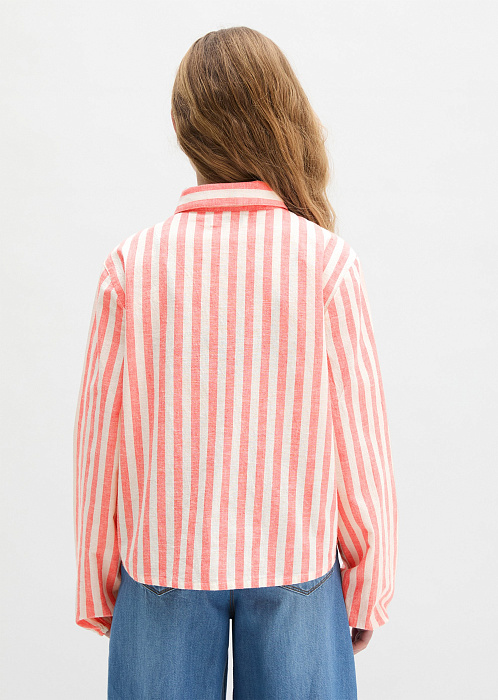 Блузка изо льна и хлопка