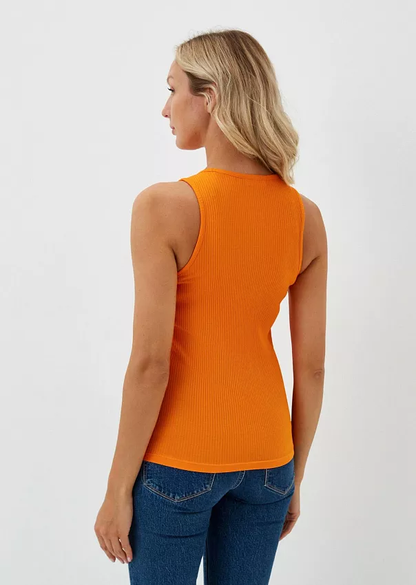 Майка облегающего кроя из джерси в рубчик