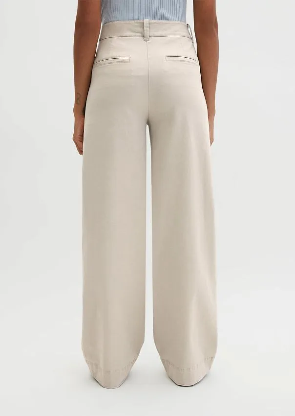 Брюки прямые из хлопкового твила
