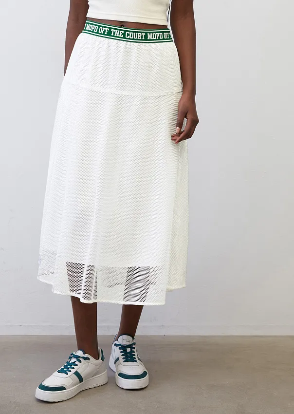 Сетчатая юбка-миди с эластичным поясом