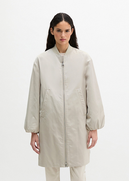 Пальто из глянцевого твила
