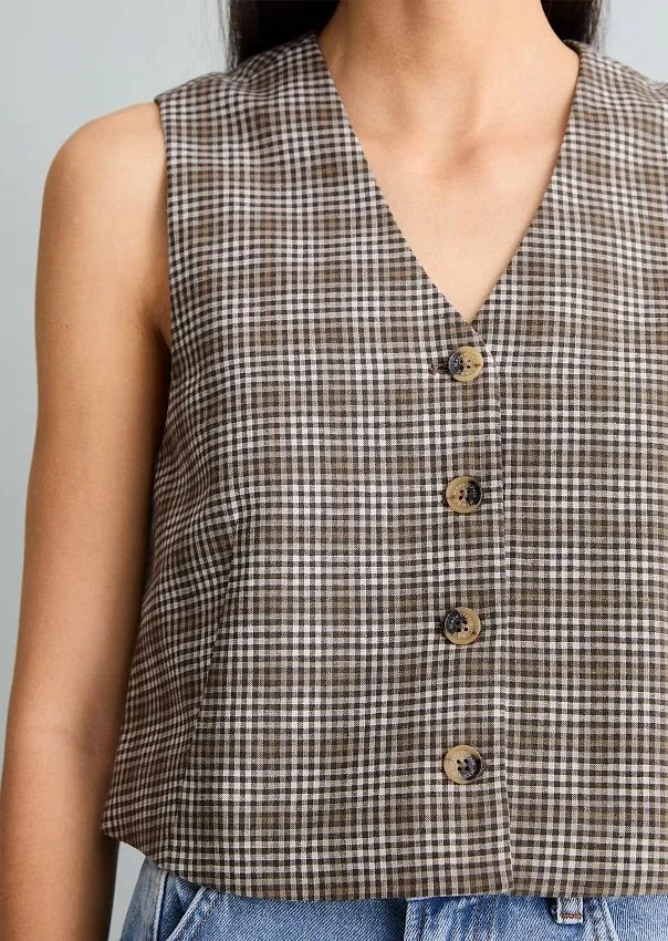 Жилет из смеси органического хлопка и льна