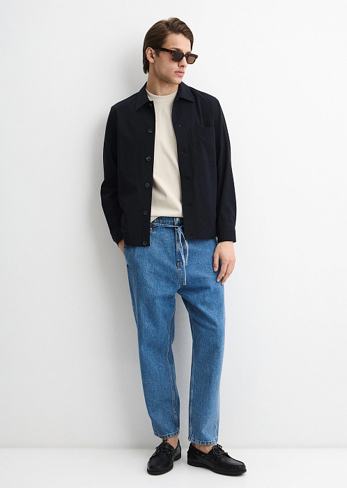 Джинсы зауженные из волокон листьев ананаса