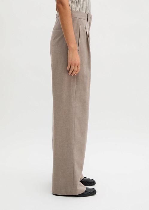 Брюки широкие из тонкой шерсти
