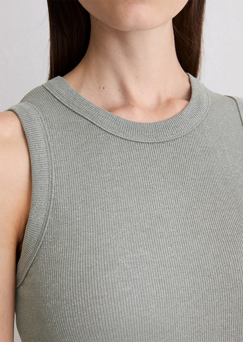 Топ из сверкающей ткани джерси
