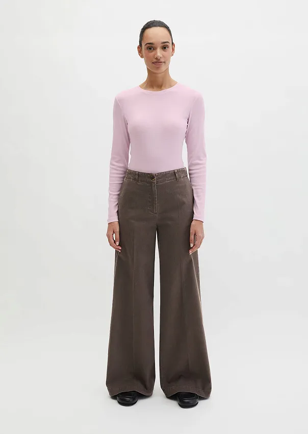 Лонгслив из джерси в рубчик