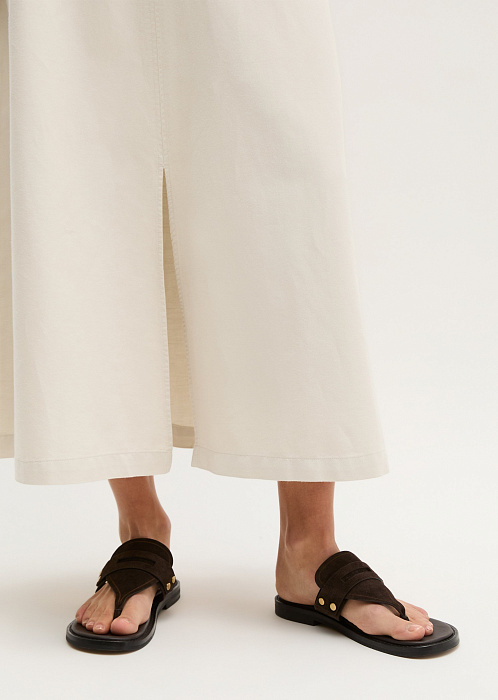 Юбка-миди из хлопка, лиоцелла и льна